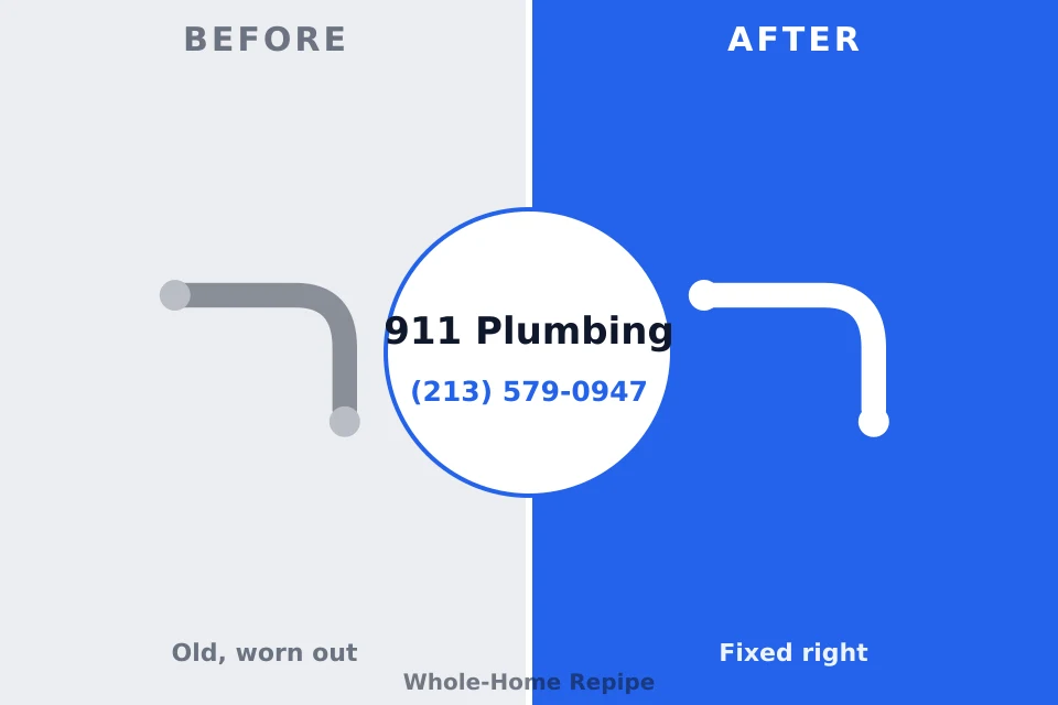 Before and after: plumbing repair Pocono Woodland Lakes, PA